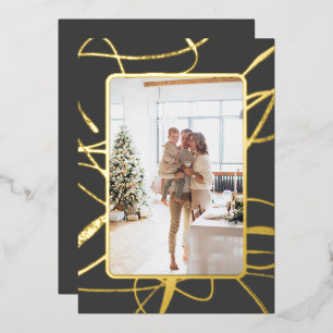 Carte De Vœux En Aluminium Photo de Noël époustouflant et sophistiqué