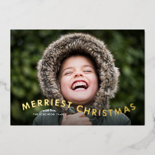 Carte De Vœux En Aluminium Photo de Noël moderne Merriest
