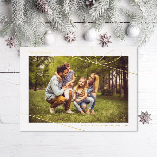 Carte De Vœux En Aluminium Photo de Noël simple Bow