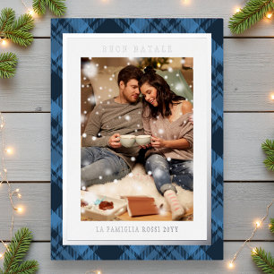Carte De Vœux En Aluminium Photo de taran bleu de Buon Natale