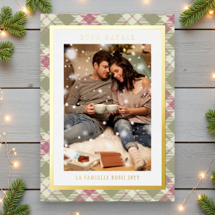 Carte De Vœux En Aluminium Photo de taran rose rose rose rose de Buon Natale
