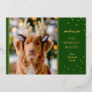 Carte De Vœux En Aluminium Photo Foil Green Gold