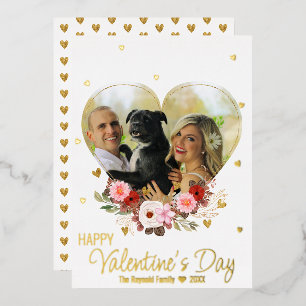 Carte De Vœux En Aluminium Photo Heart Gold Parties scintillant Hearts Saint-