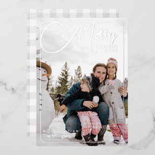 Carte De Vœux En Aluminium Photo joyeuse et brillante avec Hol à huile de buf