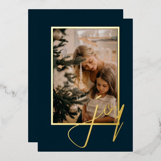 Carte De Vœux En Aluminium Photo personnalisée de la fête de Noël (Recto/Verso)