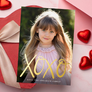 Carte De Vœux En Aluminium Photo XOXO de la Saint-Valentin