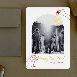 Carte De Vœux En Aluminium Photographie de famille du nouvel an