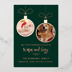 Carte De Vœux En Aluminium Photos de fêtes modernes de animaux Noël