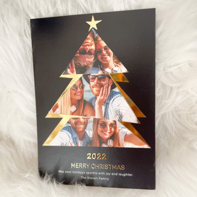 Carte De Vœux En Aluminium Photos Triangles abstraites modernes arbre de Noël (Créateur téléchargé)