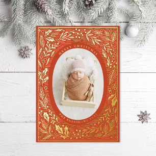 Carte De Vœux En Aluminium Pin traditionnel et Holly