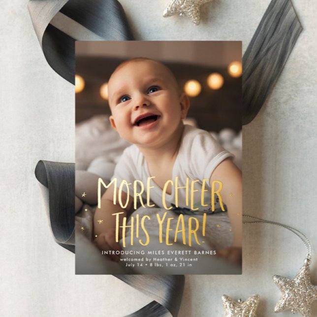 Carte De Vœux En Aluminium Plus de joie cette année jolie deux photo rouge No (Créateur téléchargé)