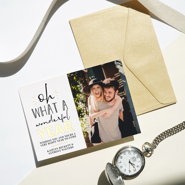 Carte De Vœux En Aluminium Quelle Année Merveilleuse | Joyeuse photo du Nouve (Créateur téléchargé)