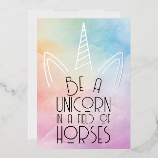 Carte De Vœux En Aluminium Rainbow Pastel Unicorn Affirmation