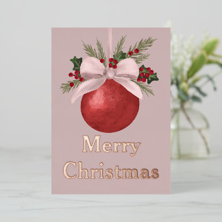 Carte De Vœux En Aluminium Red Ornament Christmas 