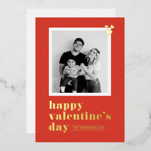 Carte De Vœux En Aluminium Red Retro Bold Typographie Photo Saint Valentin