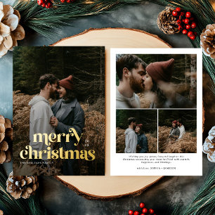 Carte De Vœux En Aluminium Retro Joyeux Noël Famille photo tendance