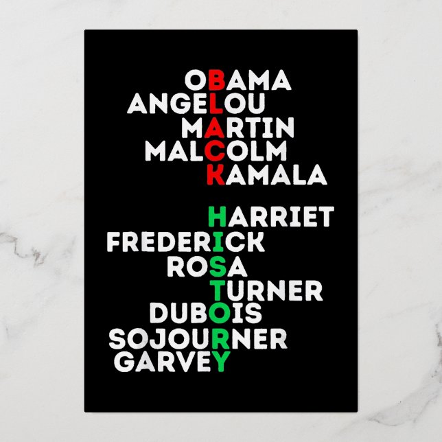 Carte De Vœux En Aluminium Rêver Comme Martin Black History Mois (Recto)