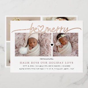 Carte De Vœux En Aluminium Rose Gold Heart Linked Be Joyeux Photos