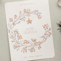 Rose Gold Pressed Wreath Joyeux Noël
