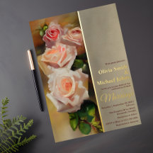 Rose Watercolor Romantique QR code Mariage Inviter