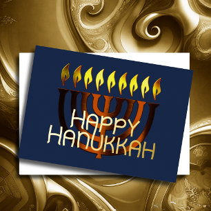 Carte De Vœux En Aluminium Rouille de cuivre Abstraite moderne Menorah