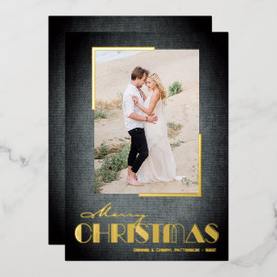 Carte De Vœux En Aluminium Russe Black Joyeux Noël Photo