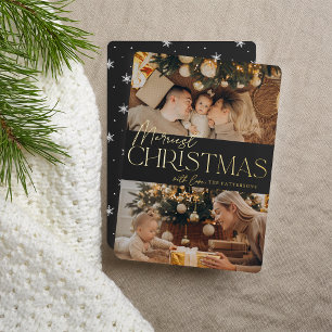 Carte De Vœux En Aluminium Salutation festive   Merriest Christmas 2 Photo