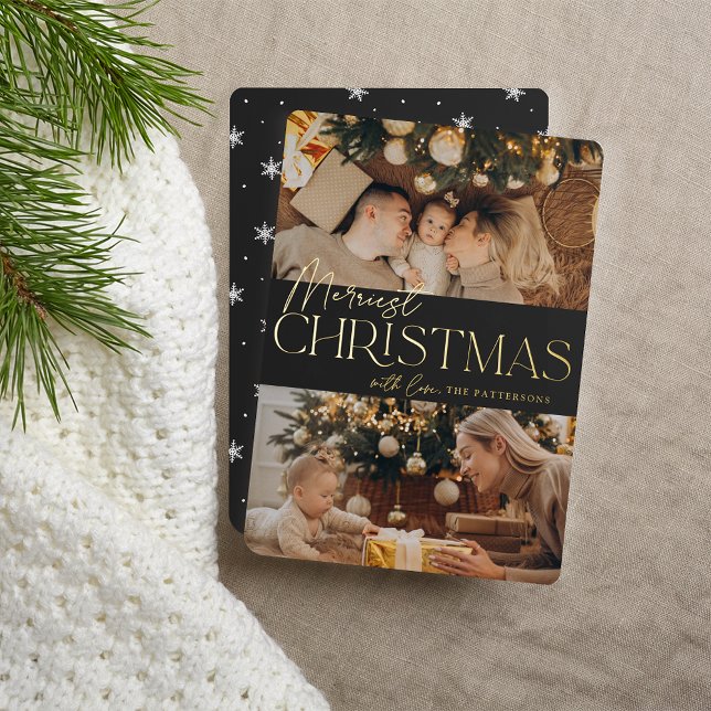 Carte De Vœux En Aluminium Salutation festive | Merriest Christmas 2 Photo (Créateur téléchargé)