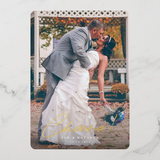 Carte De Vœux En Aluminium Santé! Première année Marié Nouvel An Photo (Recto)