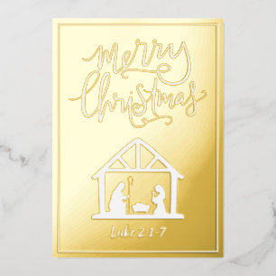 Carte De Vœux En Aluminium Scène de Nativité Joyeux Noël