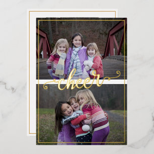 Carte De Vœux En Aluminium Script de trame simple manuscrit Cheval 3 photos