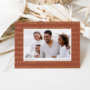 Carte De Vœux En Aluminium Sept principes photo horizontale Kwanzaa
