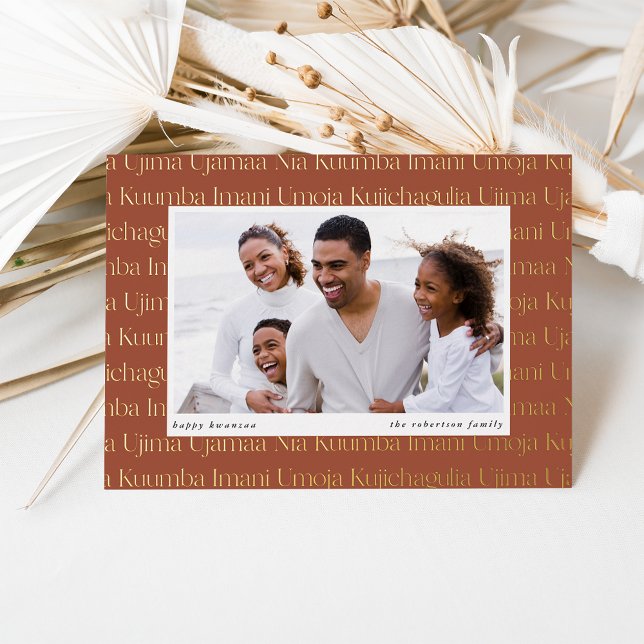 Carte De Vœux En Aluminium Sept principes photo horizontale Kwanzaa (Créateur téléchargé)
