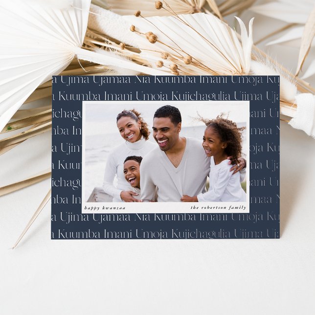 Carte De Vœux En Aluminium Sept principes photo horizontale Kwanzaa (Créateur téléchargé)