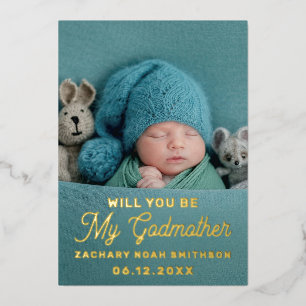 Carte De Vœux En Aluminium Serez-vous ma marraine Photo personnalisée adorabl