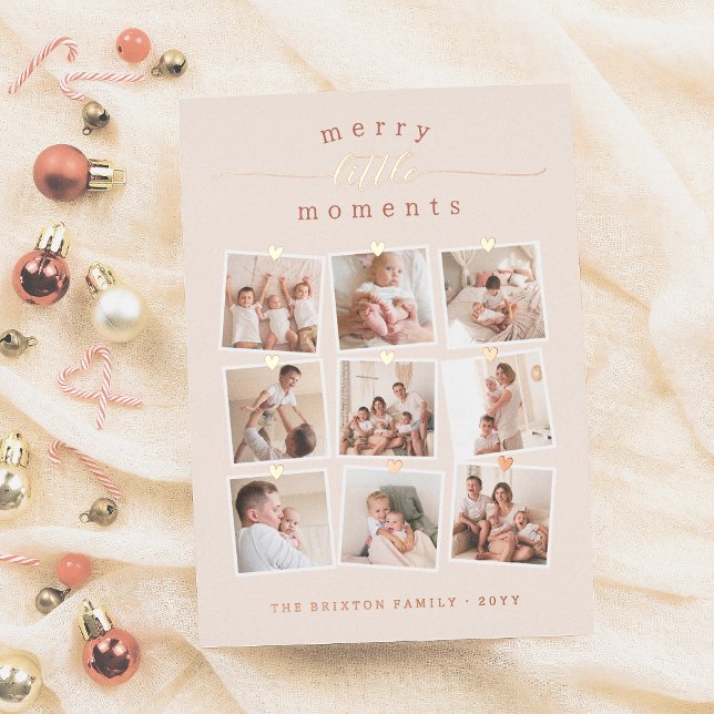 Carte De Vœux En Aluminium Shiny Joyeux Petits Moments 9 Photo Noël (Créateur téléchargé)