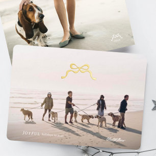 Carte De Vœux En Aluminium simple joyeux minimaliste photo or noël arc