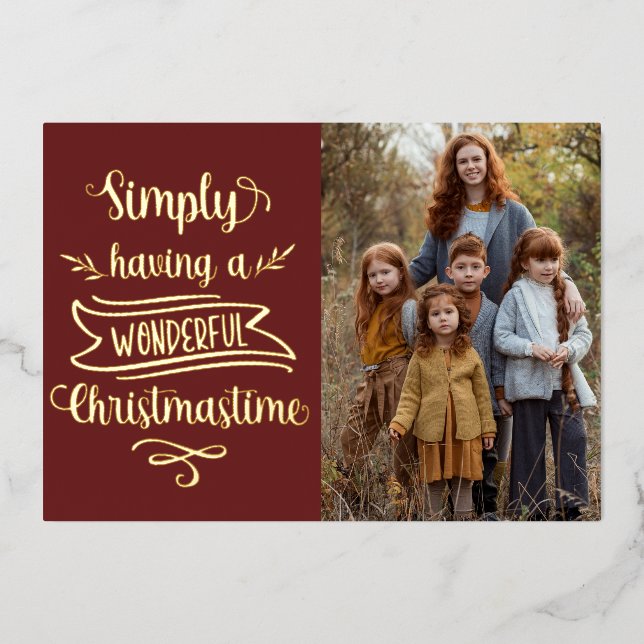Carte De Vœux En Aluminium Simplement avoir un merveilleux Noël Photo (Recto)
