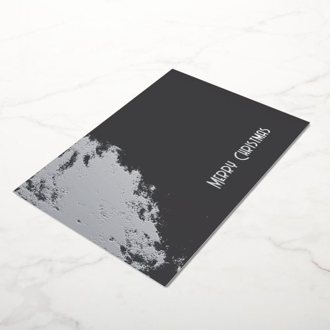 Carte De Vœux En Aluminium Smart Monochrome Gritty Lumière de Noël (Rotation)