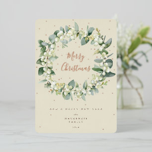 Carte De Vœux En Aluminium Snowberry + Eucalyptus Serre de Noël non photo