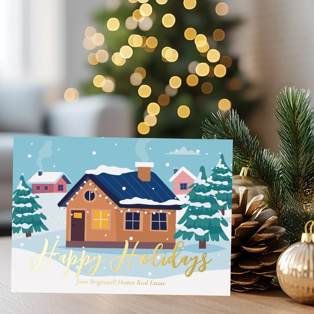 Carte De Vœux En Aluminium Société Immobilière Personnalisée Joyeuses Fêtes O (Créateur téléchargé)