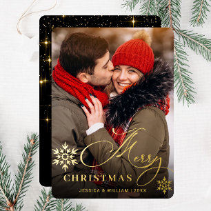 Carte De Vœux En Aluminium Sparkel Joyeux Noël PHOTO de voeux Or