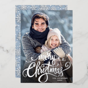 Carte De Vœux En Aluminium Sparkt Joyeux Noël PHOTO Salutation Argent