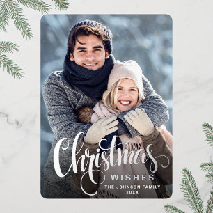Carte De Vœux En Aluminium Sparkt Joyeux Noël PHOTO Salutation Argent
