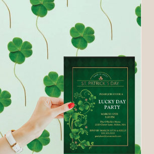 Carte De Vœux En Aluminium St. Patrick's Day Green Vine Shamrock Irish Party