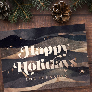 Carte De Vœux En Aluminium Starry Night Winter Sky Moderne Élégant Chic