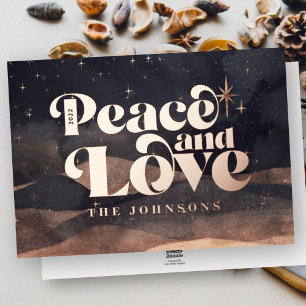 Carte De Vœux En Aluminium Starry Night Winter Sky Moderne Élégant Chic Foil