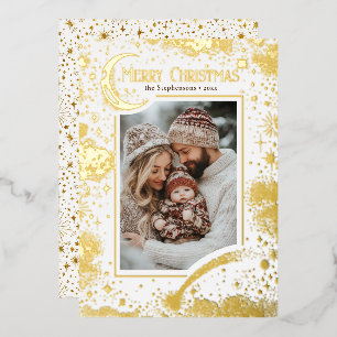 Carte De Vœux En Aluminium Stars Celestial Magie Joyeux Noël Photo