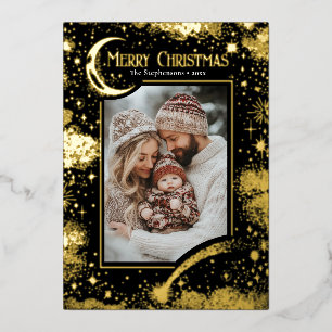 Carte De Vœux En Aluminium Stars Celestial Magie Joyeux Noël Photo