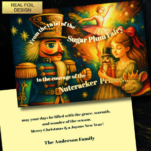 Carte De Vœux En Aluminium Thème de Noël du ballet Nutcracker